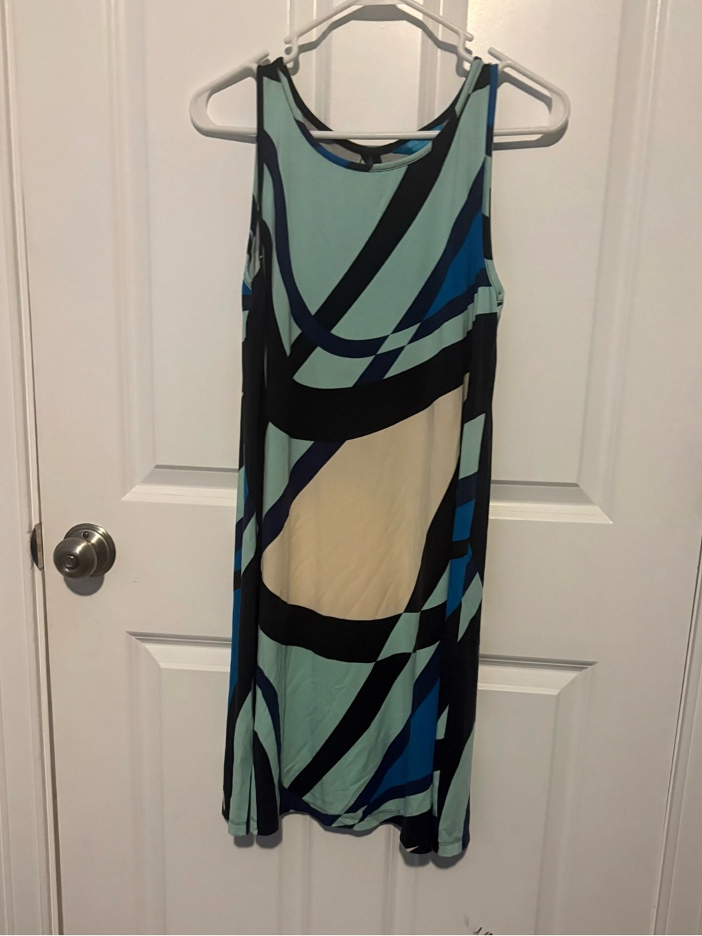 Vintage Y2K Beach Summer Abstract Print Shift Dress from Tori Richard Honolulu